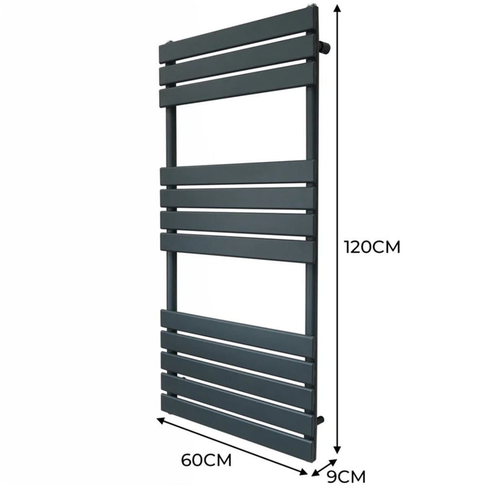Monster Shop 2461BTU Anthracite Grey Flat Panel Towel Radiator 1200 x 600mm Image 6