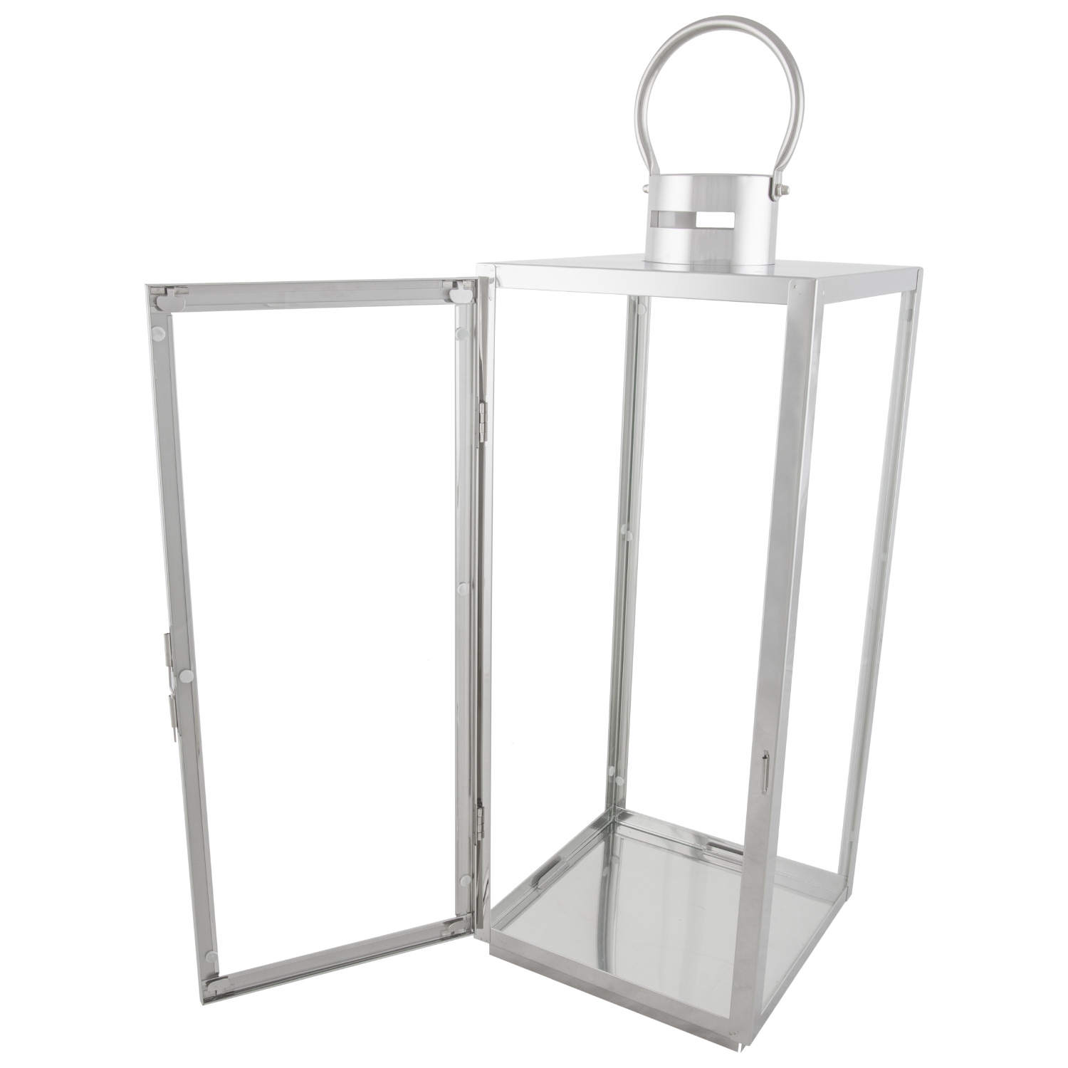 Silver Steel Lantern 53.5cm Image 2