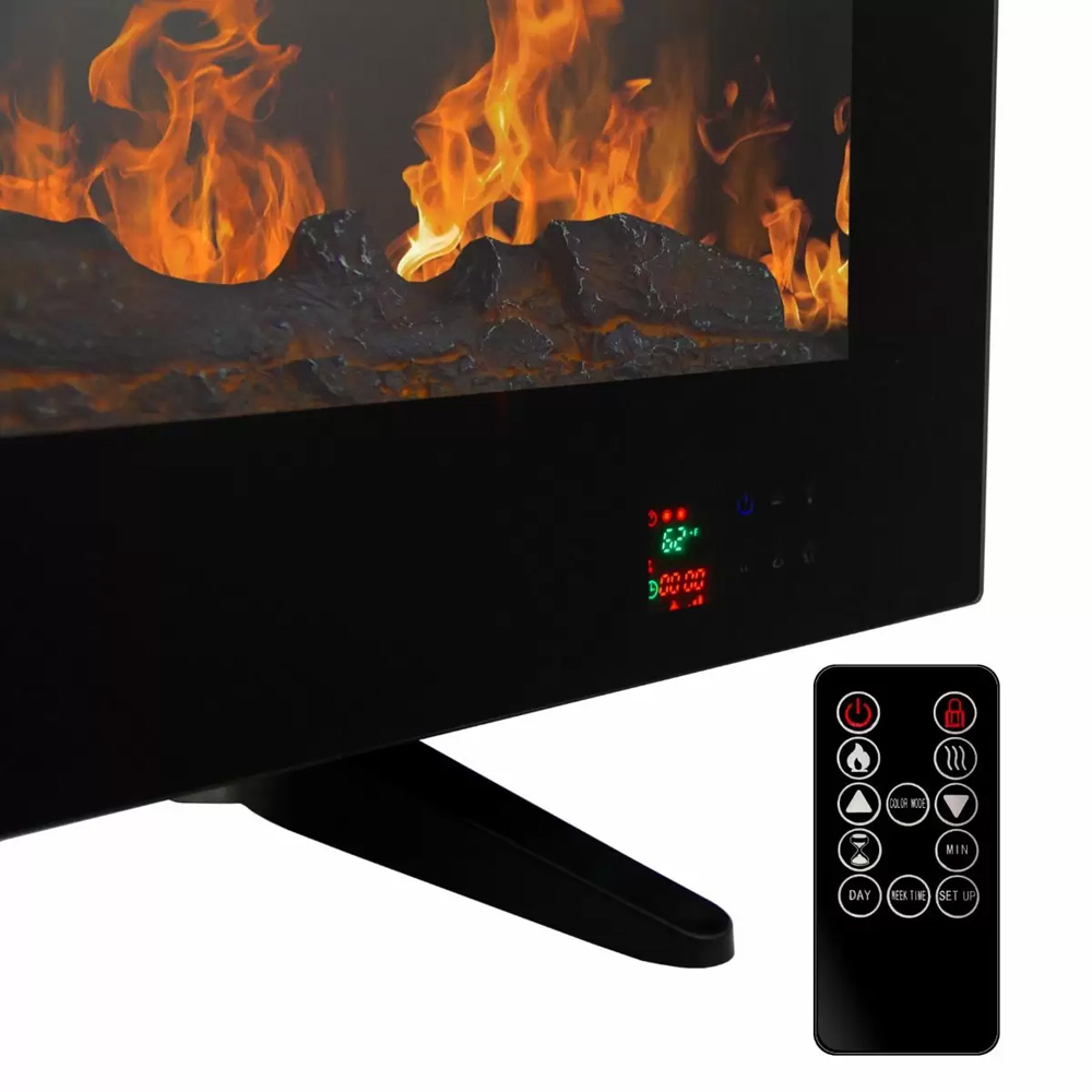 MonsterShop Black Electric Inset Fireplace 2000W Image 5