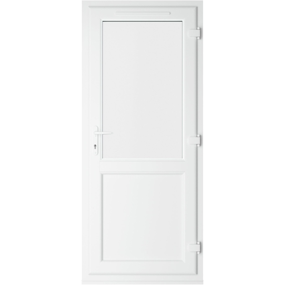 Crystal Black and White Half Glass LH Open Clear Double Glazed Door 920 x 2090mm Image 3