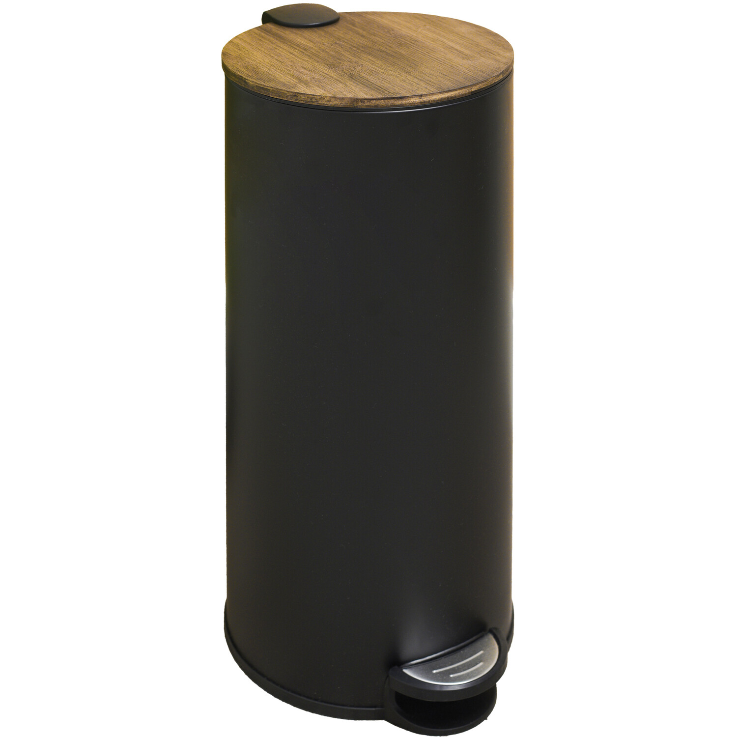Malmo Pedal Bin with Bamboo Lid 30L Black Image 2