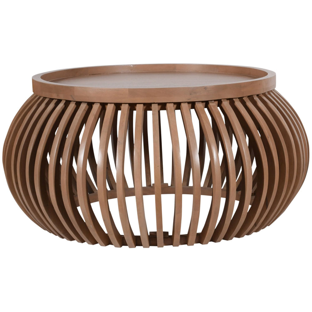 IH Design Jodhpur Solid Wood Small Round Low Coffee Table Image 3