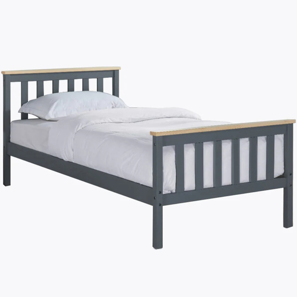 Home Detail Woodford Single Grey and Oak Wooden Bed Image 2