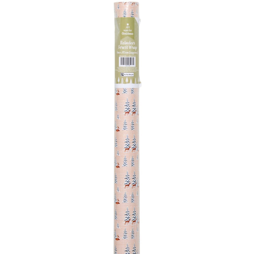 Reindeer Forest Gift Wrap Beige Image 3