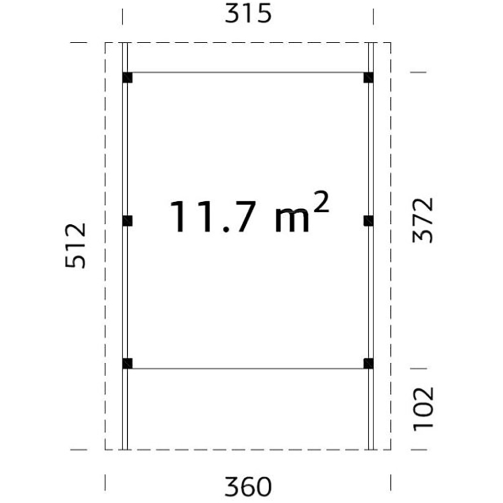 Palmako Karl Timber Carport 5.12 x 3.60m Image 6