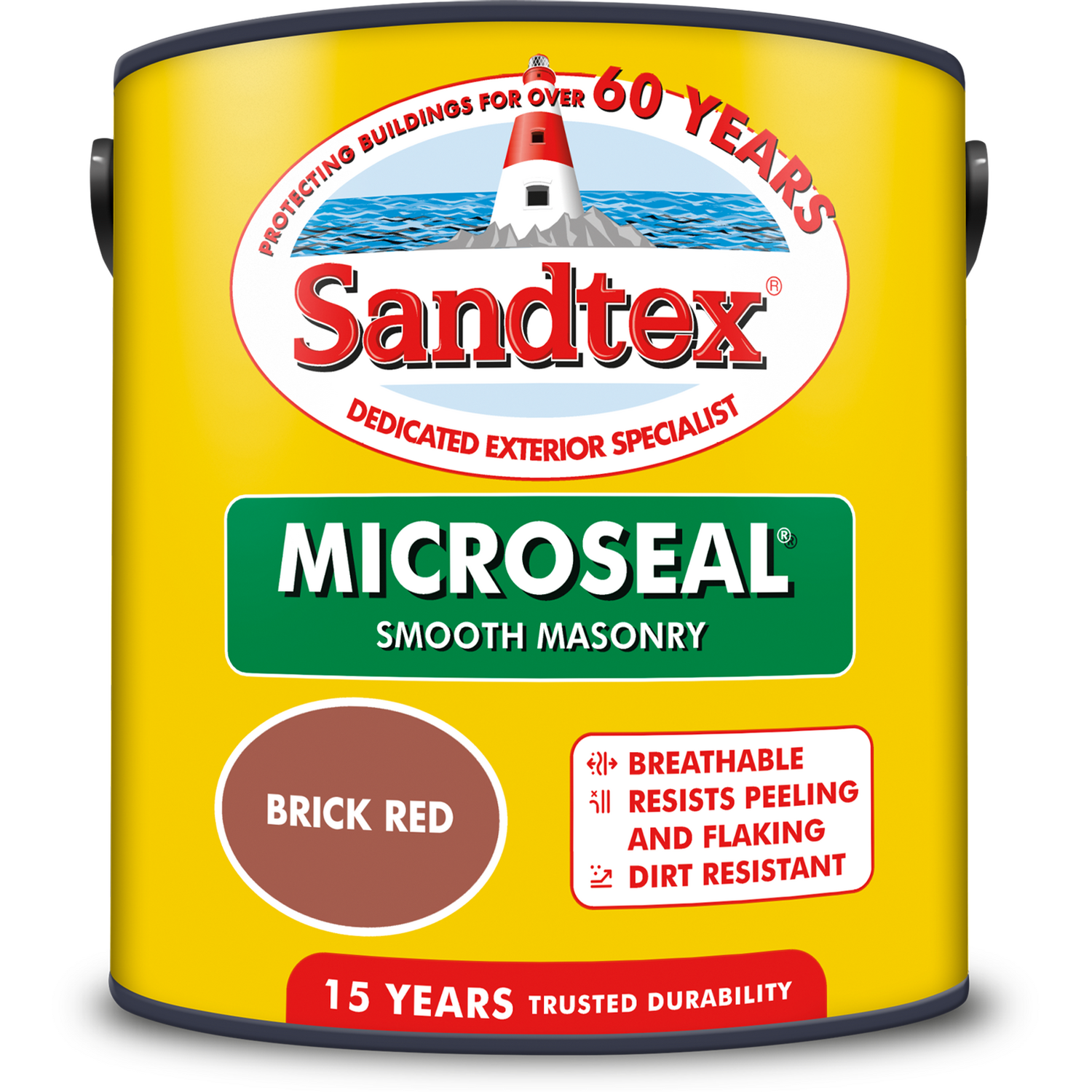 Sandtex Microseal Smooth Masonry Paint Brick Red 2.5l Image 2
