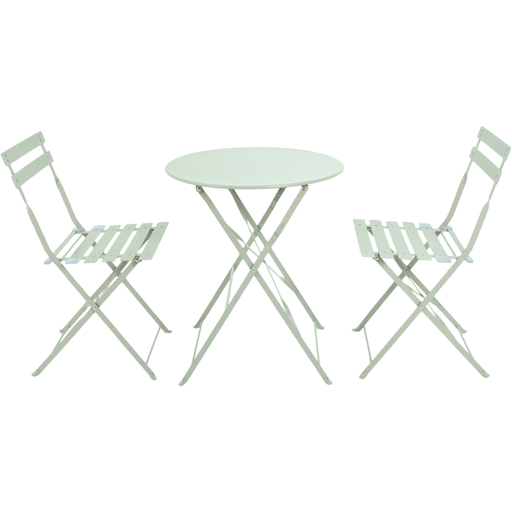 Charles Bentley Folding Metal Bistro Set Heritage Green Image 3
