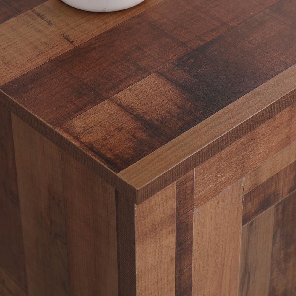 FurnitureHMD Single Door 3 Drawer Industrial Style Wooden Sideboard Image 5