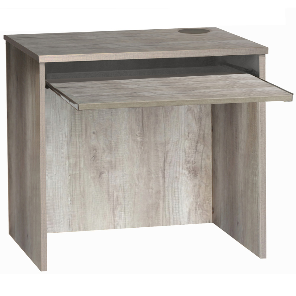 R White Cabinets Home Office Desk with Keyboard Tray Grey Image 2