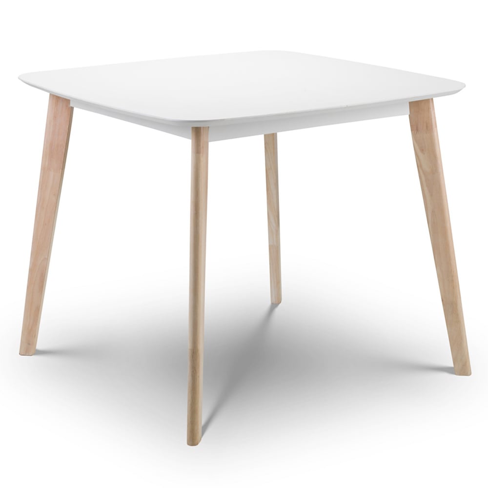 Julian Bowen Casa Square 4 Seater Dining Table White and Oak Image 3
