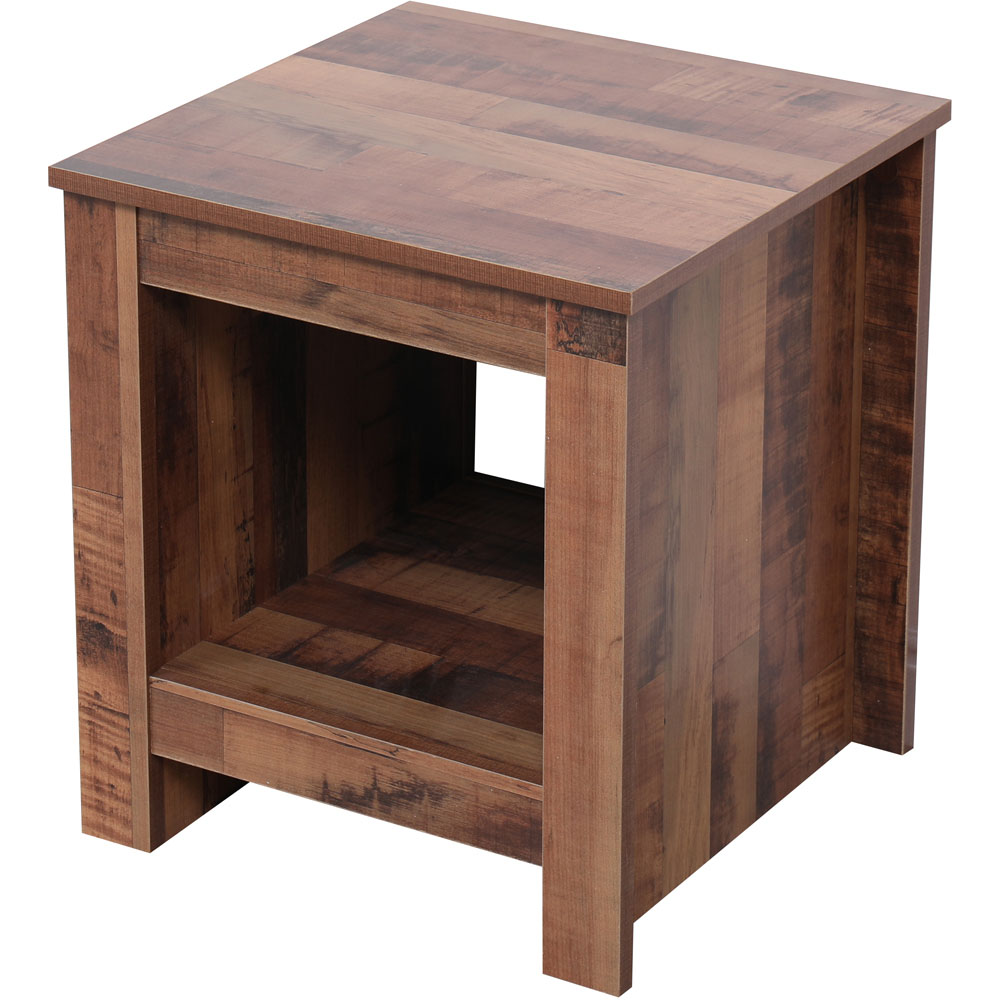 FurnitureHMD Single Shelf Industrial Style Wooden Side Table Image 2