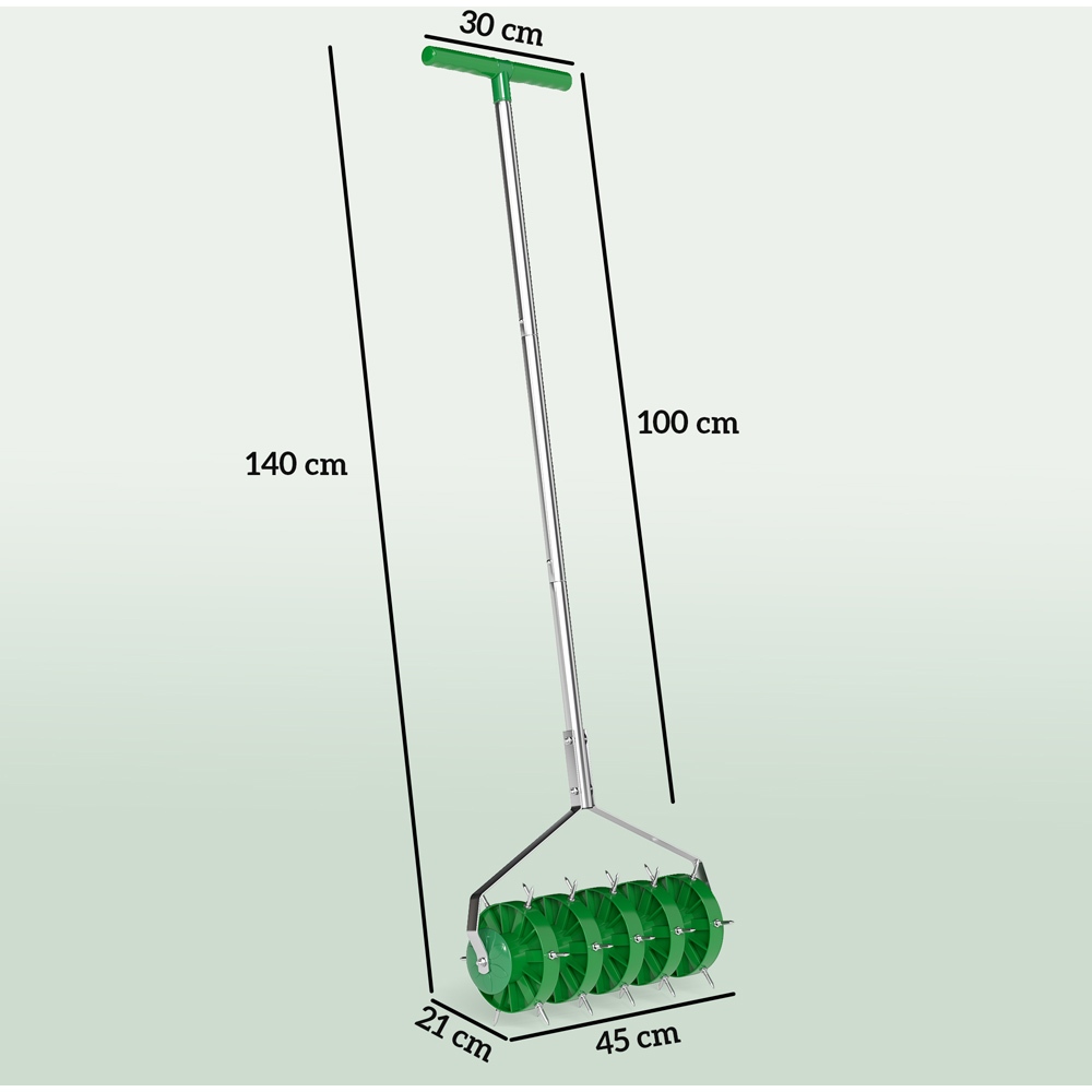 Outsunny Green Spike Roller with 3 Piece Handle and T Bar Grip 15cm Image 9