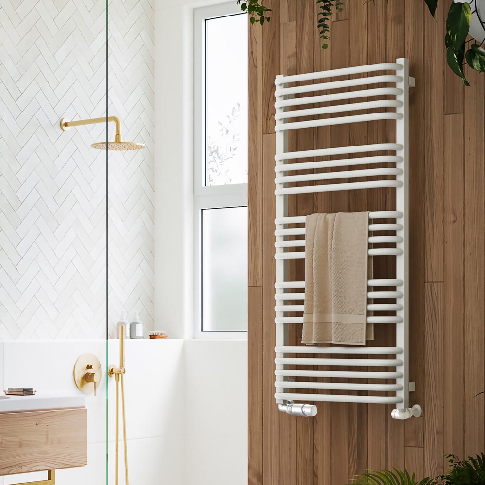 Terma Alex White Heated Towel Rail 1140 x 500mm Image 2