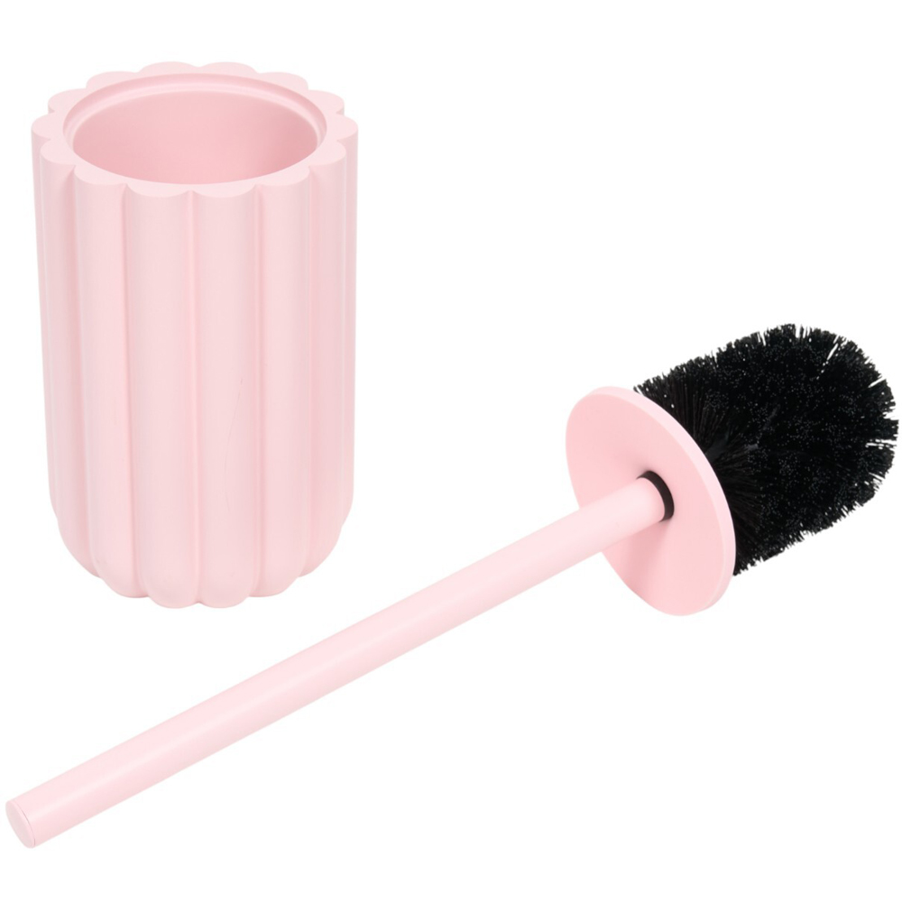 Scalloped Toilet Brush Holder Blush Image 4