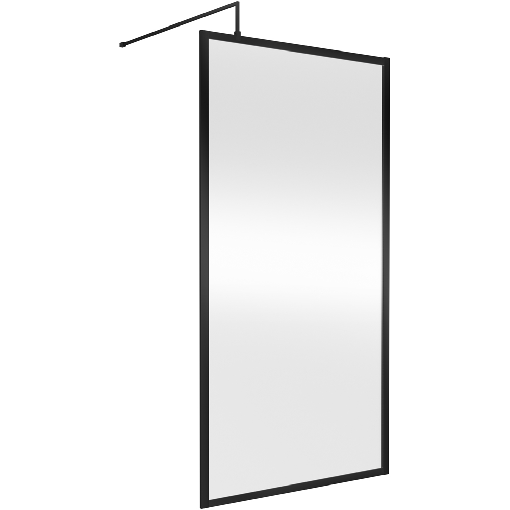 nuie Matt Black Full Outer Framed Wetroom Screen 1850 x 1000mm Image 1