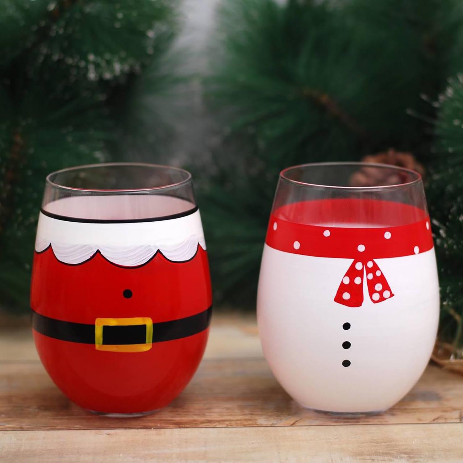Hand Painted Santa Glass Image 2