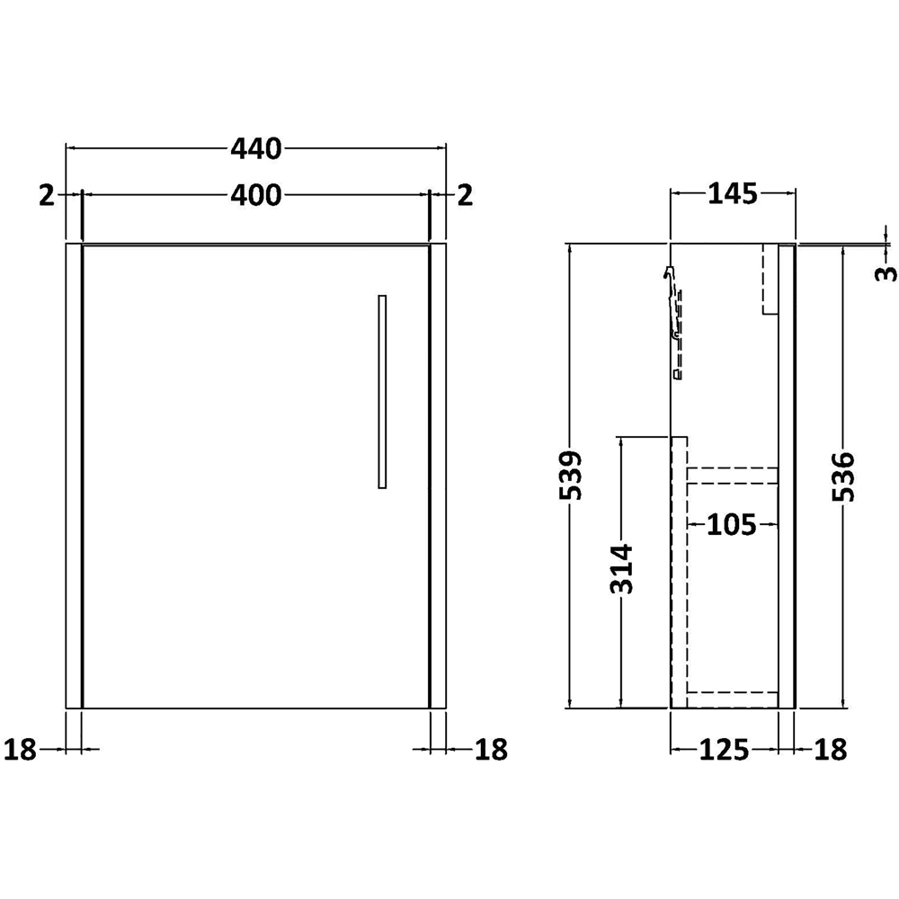 Hudson Reed Juno 440mm Autumn Oak Wall Hung Unit with WC and Tap Image 2