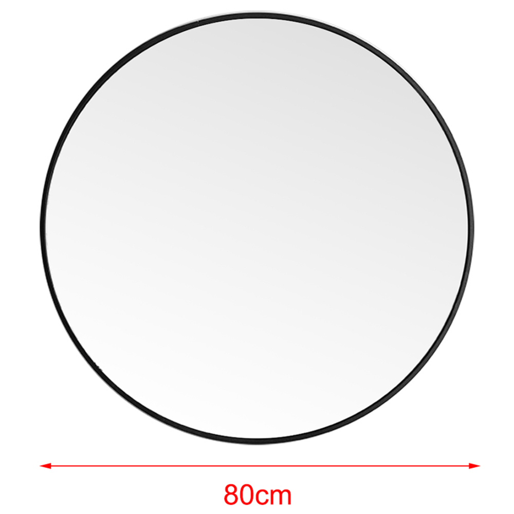 Living and Home Black Frame Nordic Wall Mounted Bathroom Mirror 80cm Image 7