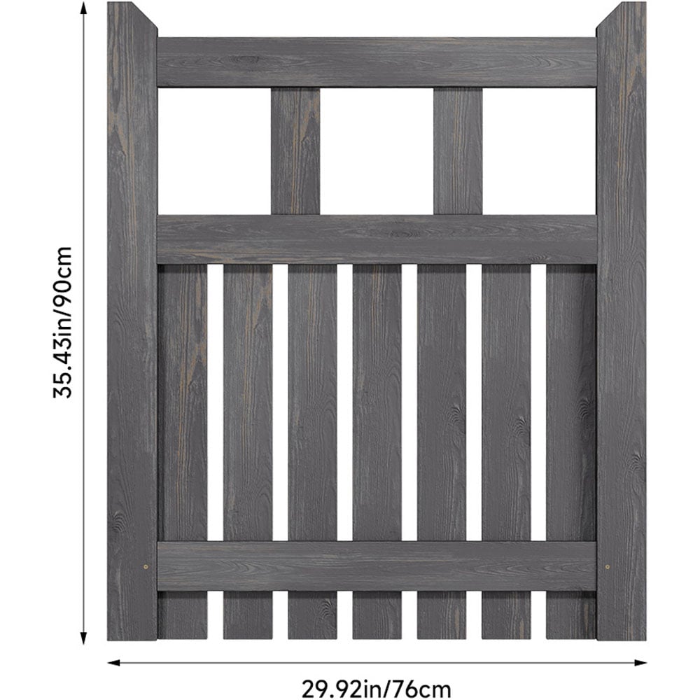 Living and Home 2.4 x 3ft Grey Wooden Garden Fence Gate with Latch Image 8