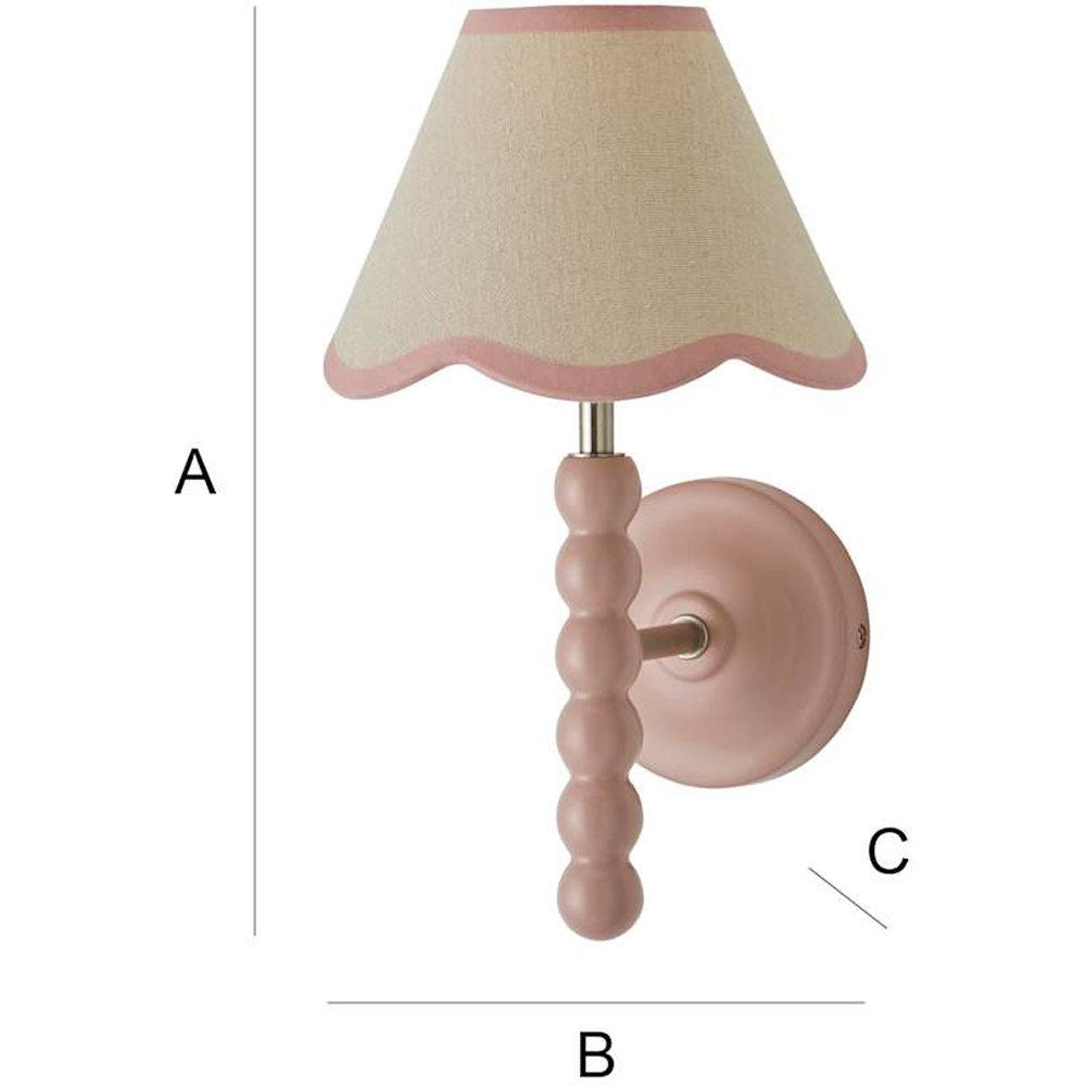 ValueLights Trim Scallop Shade Pink Bobbin LED Wall Light with Bulb 2 Pack Image 7