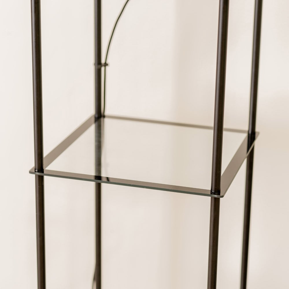 ValueLights Gobie 4 Shelf Black Metal Frame Glass LED Floor Lamp Image 5