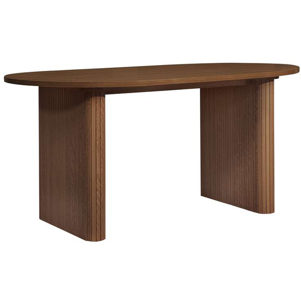 Birlea Axel 4 Seater Oval Fluted Dining Table Walnut Image 2