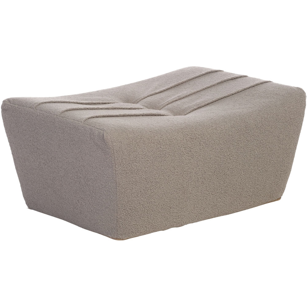 Desser Furniture Shadow Grey Boucle Fabric Cosy Pouffe Footstool Image 2