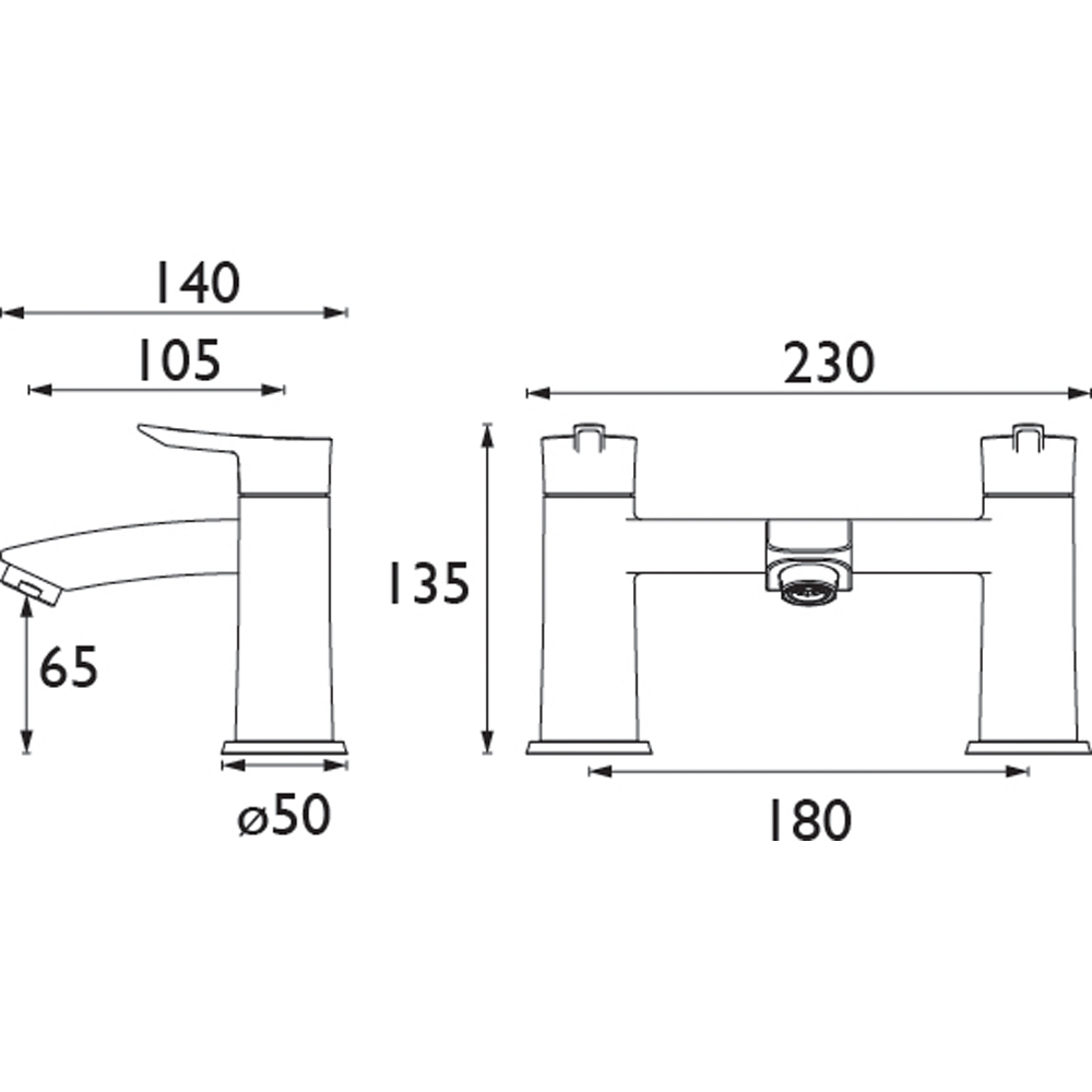 Bristan Apelo Gunmetal Grey Bath Filler Tap Image 9