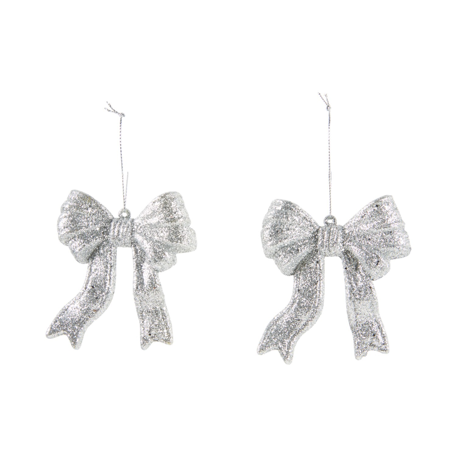 Set of 2 Glitter Bow Tree Decorations Image 10