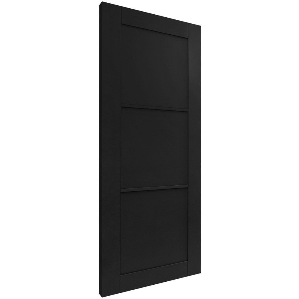 Black Fully Finished Industrial Studio 3 Panel Internal Fire Door 1981 x 686 x 44mm Image 3