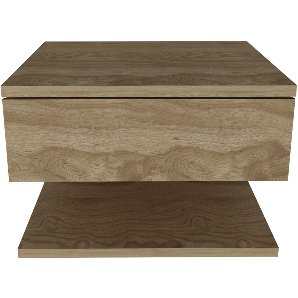 Decorotika Vivid Modern Single Drawer Sapphire Oak Bedside Table Image 2