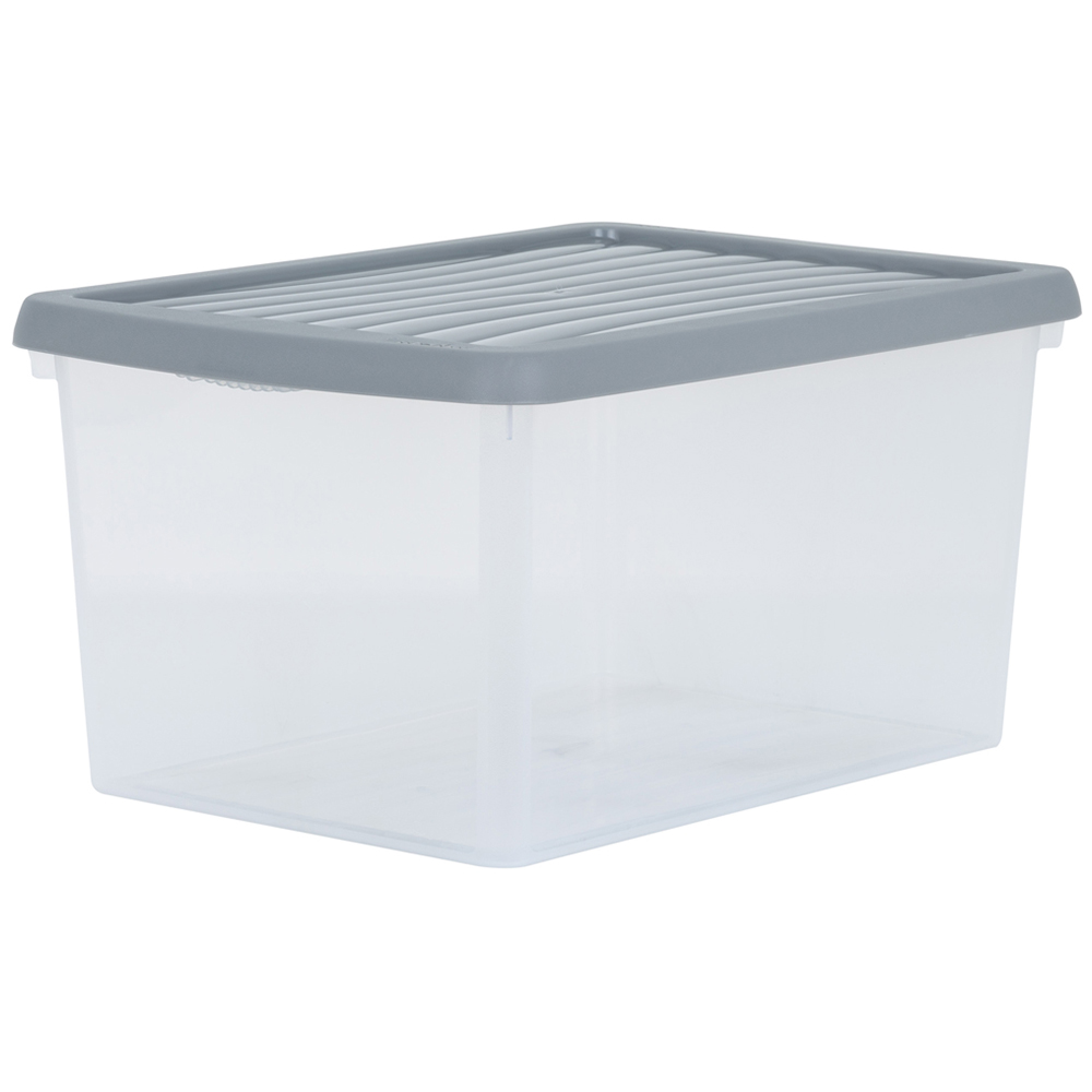 Wham 16L Clear Stackable Plastic Storage Box with Lid 3 Pack Image 3