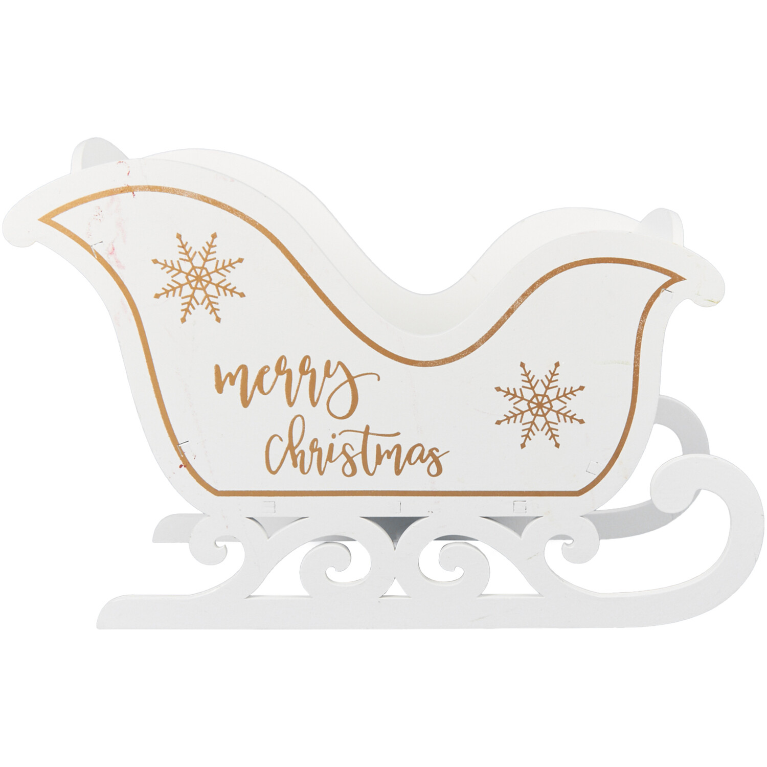 Wooden Merry Christmas Sleigh Image 2