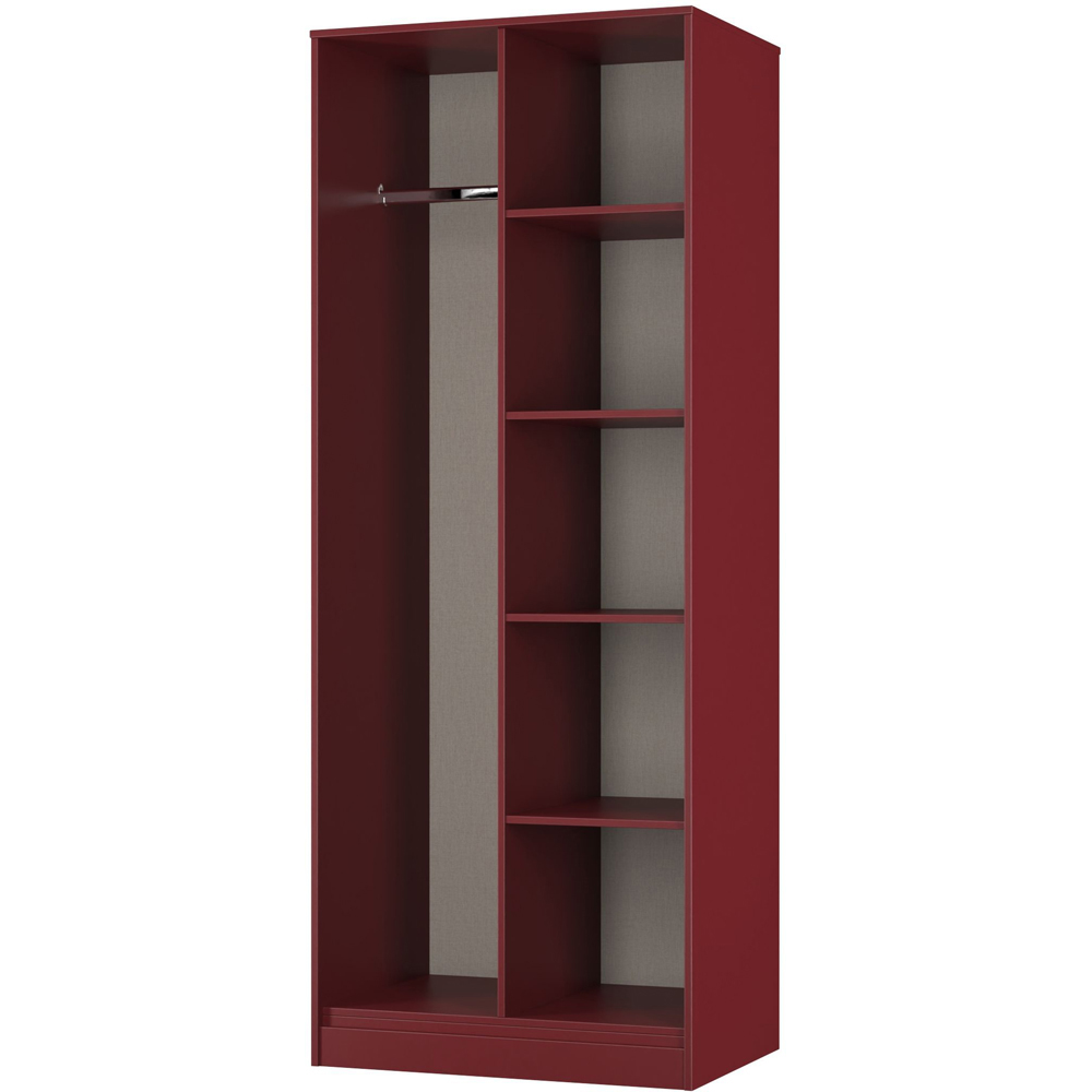 Crowndale Hong Kong 5 Shelf Matt Red and Black Tall Open Wardrobe Ready Assembled Image 2