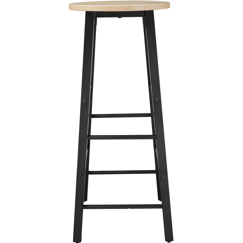 tectake Keynes Light Wood Oak Sonoma Set of 2 Bar Stool Image 4