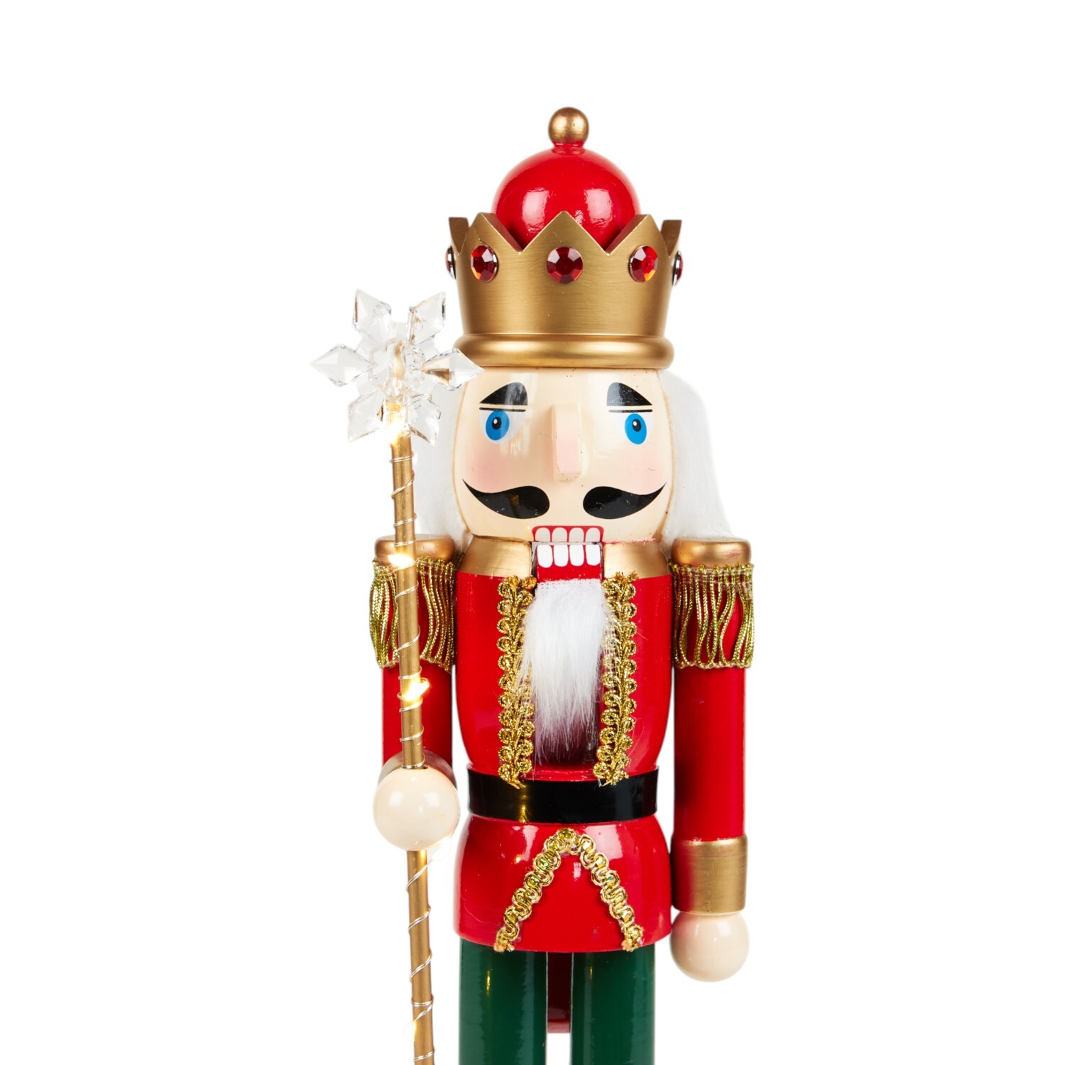 LED Snowflake Traditional Nutcracker OrnamentRed Image 5