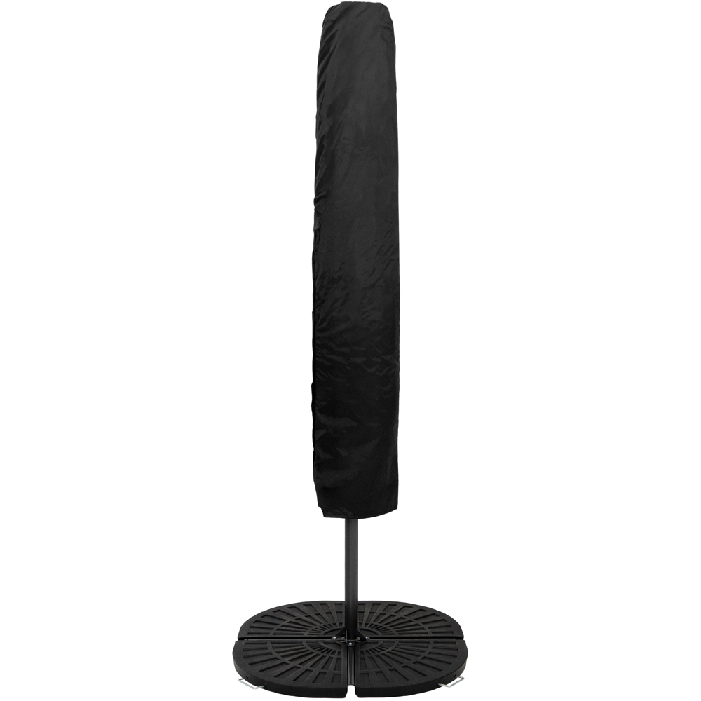MonsterShop LED Grey Cantilever Parasol with Full Fan Base 3m Image 4