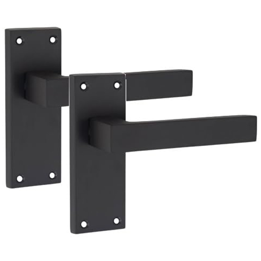 Golden Grace Matt Black Victorian Straight Delta Latch Door Handle Pair 120 x 40mm 5 Pack Image 3