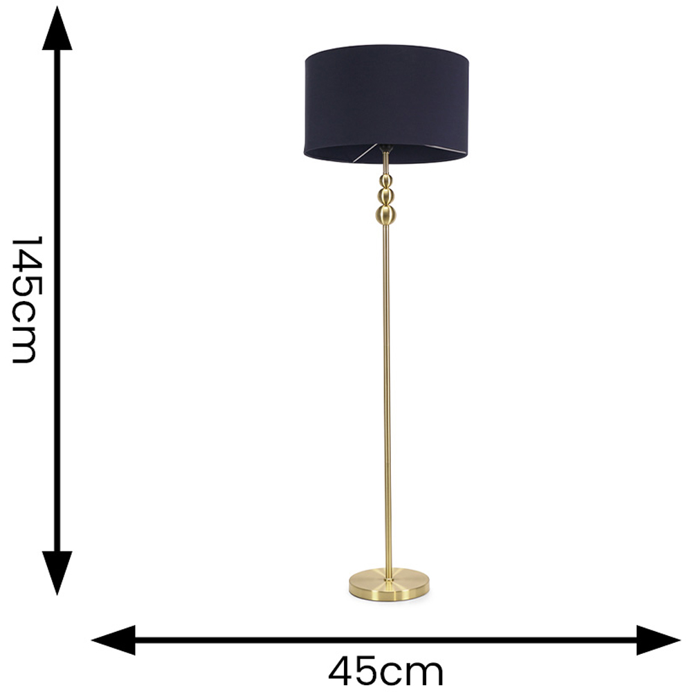 ValueLights Marissa Reni Navy Blue Shade and Gold Ball LED Floor Lamp Image 6