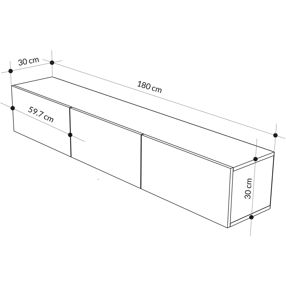 Decortie Francy Oak and White TV Stand with Storage Cabinet Image 7