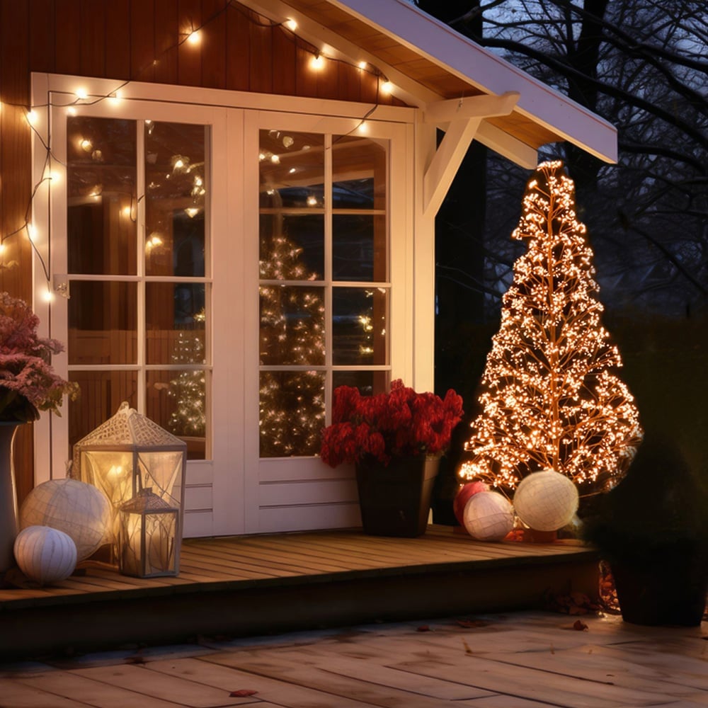 Xmas Haus 2250 Gold Micro LED Black Firework Tree 6ft  Image 4