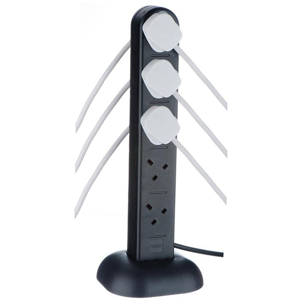 Vonhaus Black 10 Socket Surge Protected Tower Extension Lead Image 4