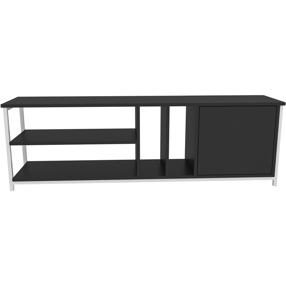 Decorotika Oneida Single Door 4 Shelf White and Anthracite TV Unit Image 3