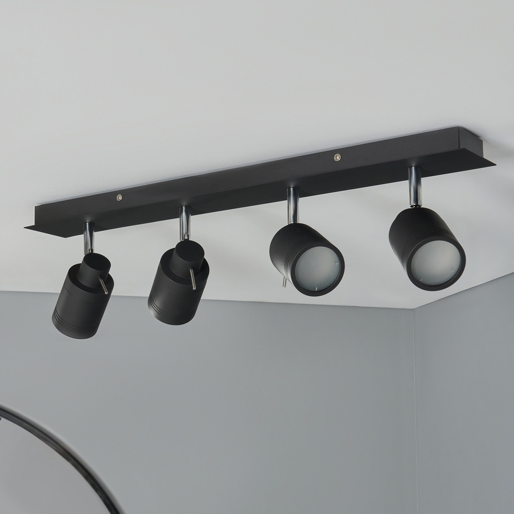 Spa Ramona Black 4 Spot IP44 Light Bar Image 6