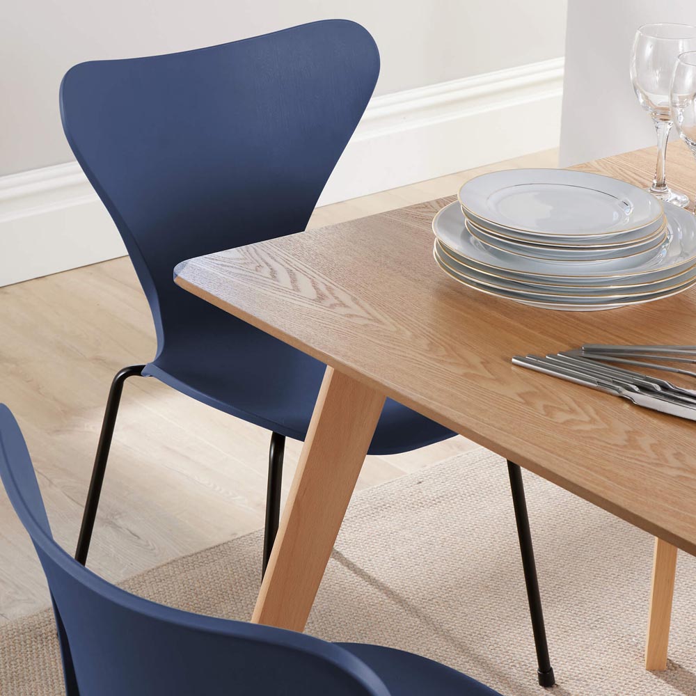 Home Source Rayna Penny 4 Seater Dining Set Blue Image 5