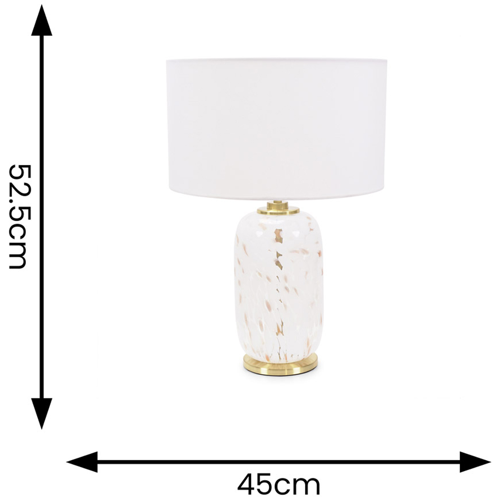 ValueLights India White Shade Confetti Glass LED Table Lamp Image 5