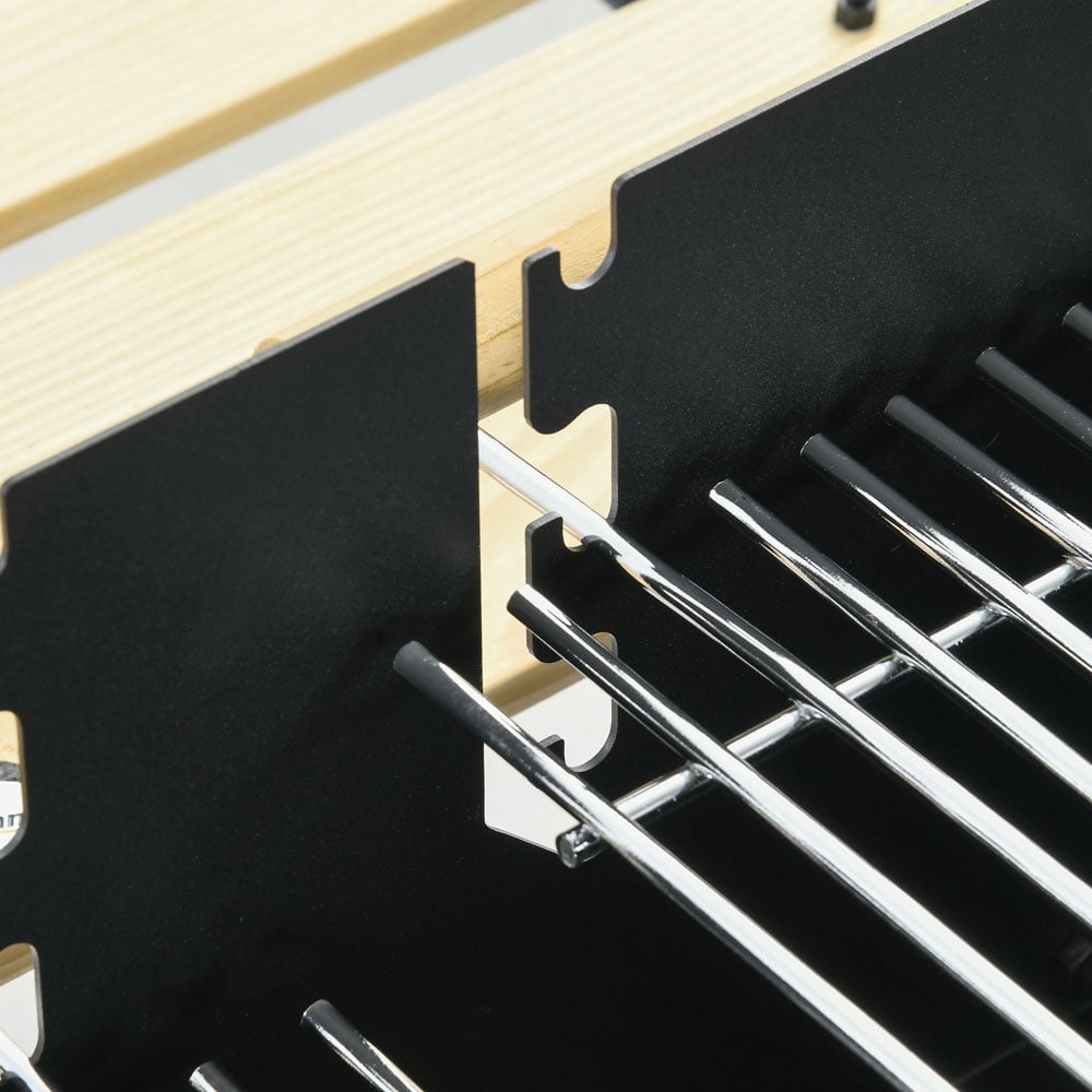 Outsunny Charcoal Barbecue Grill with Side Table and Storage Shelf Image 8