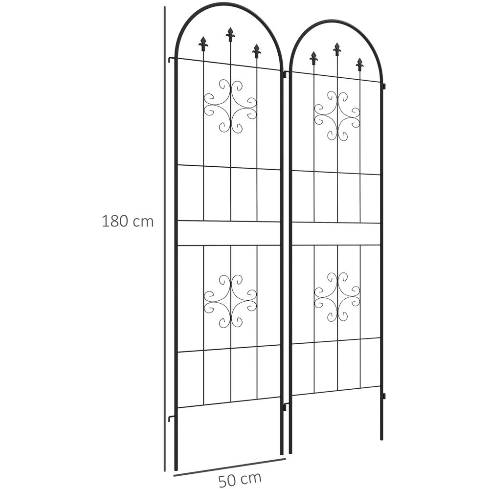 Outsunny Metal Arrow Design Trellis Garden Planter 2 Pack Image 7
