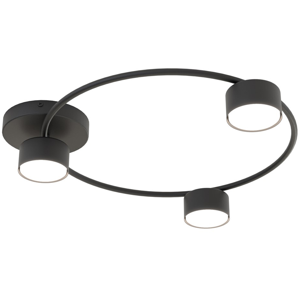 Emibig Lucio 3 Light Ring Design Black Ceiling Lamp Image 3
