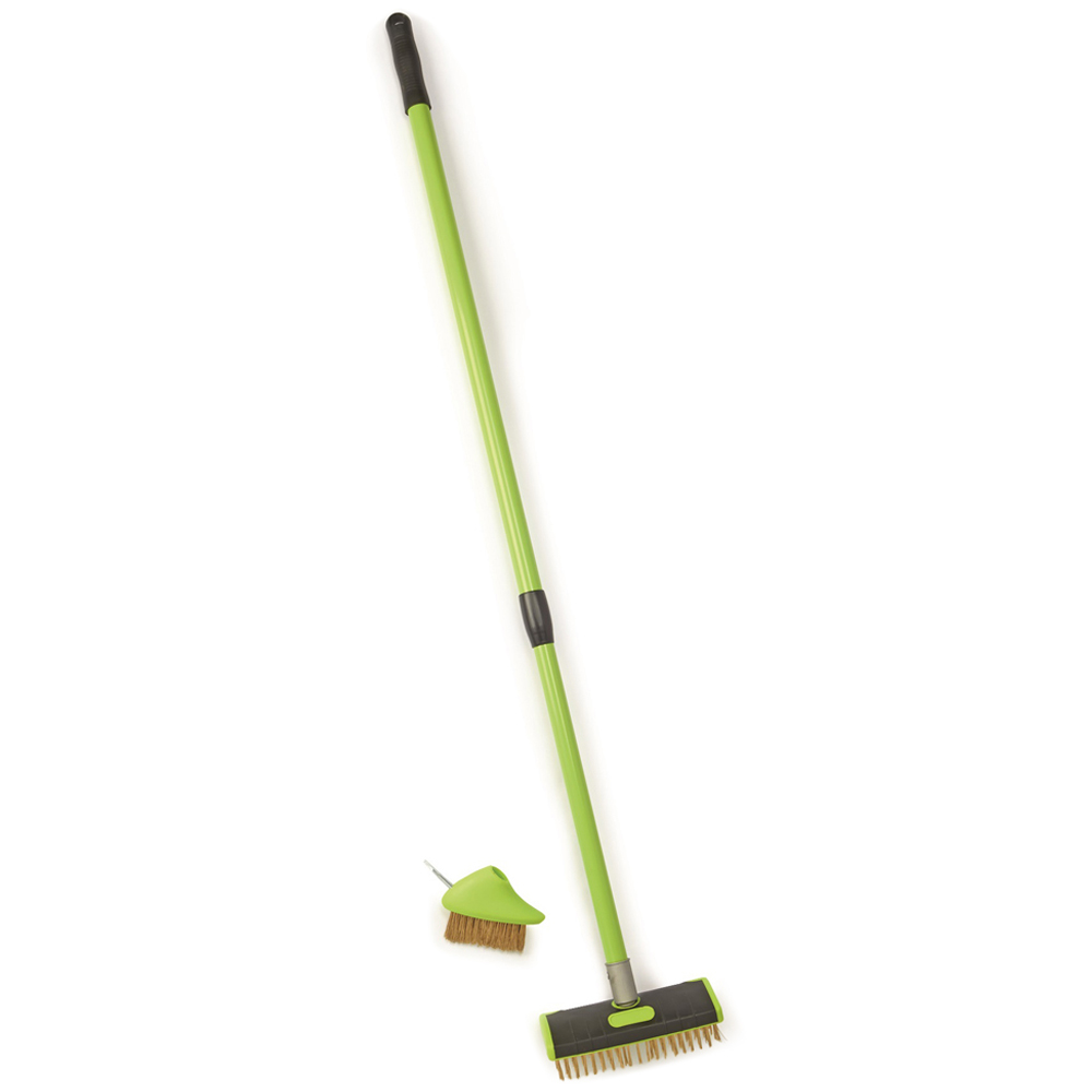 Garden Gear 3 in 1 Telescopic Steel Brush with Weed Scraper Image 1